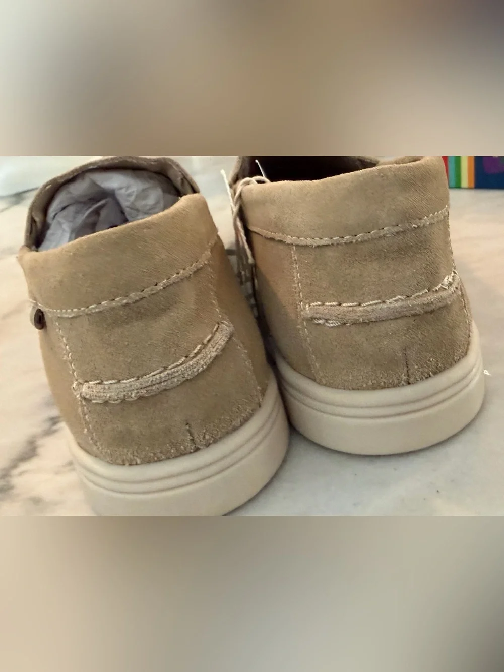 Zara Beige Suede Slip-On Loafers for kids.
